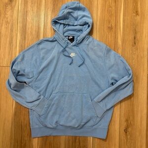 Nike Hoodie Blue All Over Print Center Swoosh  Pullover  Men’s  Large